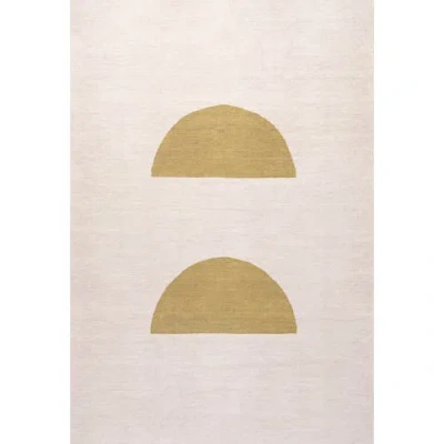 Jonathan Y Luola Minimalist Geometric Machine-washable Area Rug In Cream/moss