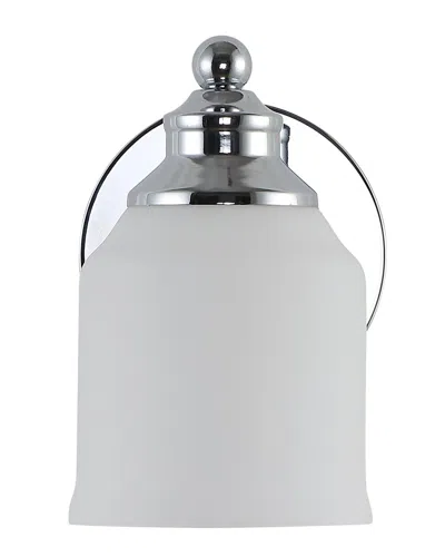 Jonathan Y Lydia 5.13 1 Light Iron Frosted Glass Farmhouse Cottage Led Vanity Light In Metallic