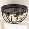 Jonathan Y Lyla 15in 3-light Rustic Farmhouse Iron Led Flush Mount
