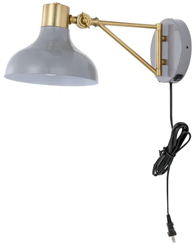 Jonathan Y Lynn 15in Usb Charging Port Led Sconce In Gray