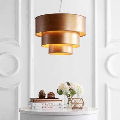 Jonathan Y Lynn 21" 3-tier Metal Led Pendant In Gold