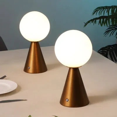 Jonathan Y Macie 11.75" Modern Minimalist Globe Rechargeable/cordless Dimmable Integrated Led Table Lamp With T In Multi