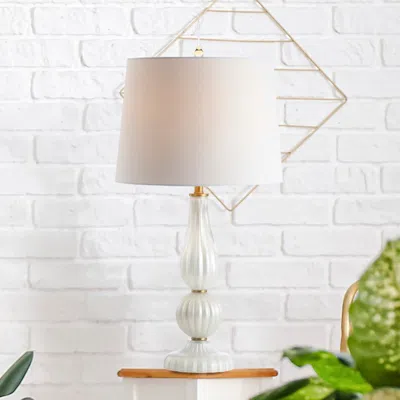 Jonathan Y Maddie 28" Glass/metal Led Table Lamp In Orange