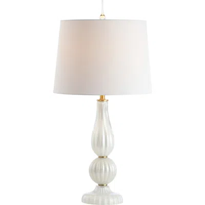 Jonathan Y Maddie 28" Glass/metal Led Table Lamp In White Pearl