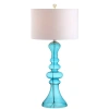 Jonathan Y Madeline 35" Curved Glass Led Table Lamp In Aqua