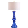 Jonathan Y Madeline 35" Curved Glass Led Table Lamp In Cobalt Blue