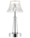 Jonathan Y Madelyn 11in Bohemian Acrylic Rechargeable Integrated Led Table Lamp In Clear