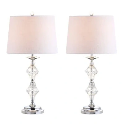 Jonathan Y Madison 27.5" Crystal Led Table Lamp, Clear/chrome
