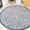 Jonathan Y Madrid Vintage Filigree Textured Weave Indoor/outdoor Area Rug In Blue/cream