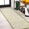 Jonathan Y Madrid Vintage Filigree Textured Weave Indoor/outdoor Area Rug In Green/cream