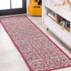 Jonathan Y Madrid Vintage Filigree Textured Weave Indoor/outdoor Area Rug In Light Gray/fuchsia