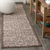 Jonathan Y Madrid Vintage Filigree Textured Weave Indoor/outdoor Area Rug In Taupe/espresso