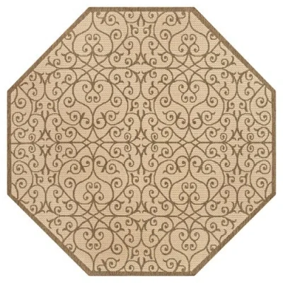 Jonathan Y Madrid Vintage Filigree Textured Weave Octagon Indoor/outdoor Area Rug In Neutral