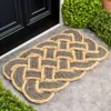Jonathan Y Maeve Classic Coastal Scalloped Basketweave Coir Indoor/outdoor Doormat In Gray
