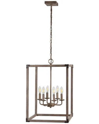 Jonathan Y Magnolia 16.2in 6-light Adjustable Iron Rustic Farmhouse Led Pendant In Metallic