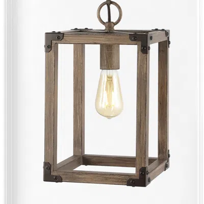 Jonathan Y Magnolia 8.13" Adjustable Iron Rustic Farmhouse Led Pendant In Brown
