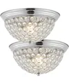 Jonathan Y Malia 12" 1-light Traditional Transitional Iron Led Flush Mount In Chrome