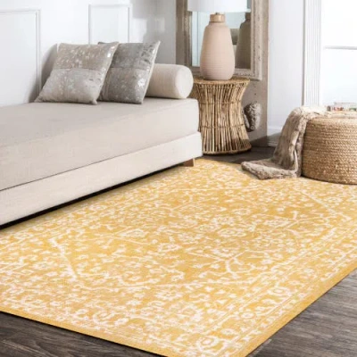 Jonathan Y Malta Bohemian Medallion Textured Weave Indoor/outdoor Area Rug In Yellow/cream