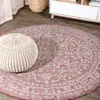 Jonathan Y Malta Bohemian Medallion Textured Weave Indoor/outdoor Round Area Rug In Brown