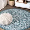 Jonathan Y Malta Bohemian Medallion Textured Weave Indoor/outdoor Round Area Rug In Blue