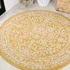 Jonathan Y Malta Bohemian Medallion Textured Weave Indoor/outdoor Round Area Rug In Yellow/cream