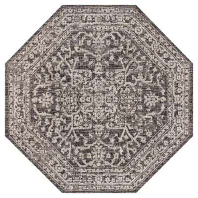 Jonathan Y Malta Bohemian Medallion Textured Weave Octagon Indoor/outdoor Area Rug In Brown
