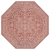 Jonathan Y Malta Bohemian Medallion Textured Weave Octagon Indoor/outdoor Area Rug In Red