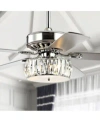 Jonathan Y Mandy 52" 3-light Crystal Prism Drum Led Ceiling Fan With Remote In Chrome