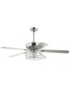 Jonathan Y Mandy 52in 3-light Crystal Prism Drum Led Ceiling Fan With Remote