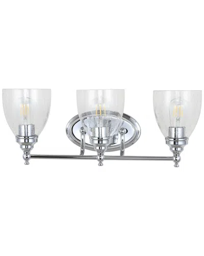Jonathan Y Marais 22.5in 3-light Metal Glass Led Wall Sconce In Silver