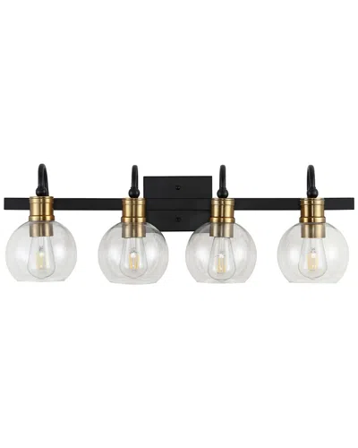 Jonathan Y Marais 29.75in 4-light Iron/glass Rustic Vintage Led Vanity Light In Metallic