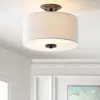 Jonathan Y Marc 15" Metal/linen Led Semi-flush Mount