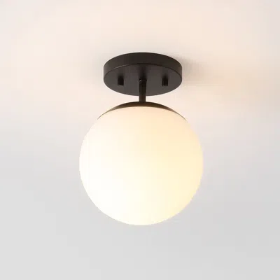 Jonathan Y Marcel 1-light Bohemian Farmhouse Iron/frosted Glass Led Semi Flush Mount In Brown