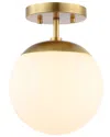 Jonathan Y Marcel Bistro 7.75in Irled Semi Flush Mount In Brass