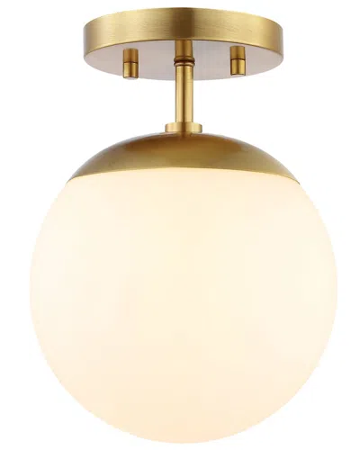 Jonathan Y Marcel Bistro 7.75in Irled Semi Flush Mount In Brass