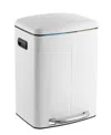 Jonathan Y Marco Rectangular Double Bucket Trash Can With Soft-close Lid In White