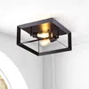 Jonathan Y Marfa Square 13" 2-light Iron Modern Farmhouse Led Flush Mount