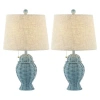 Jonathan Y Margie Wicker 20.5" Bohemian Rustic Iron Led Table Lamp In Blue