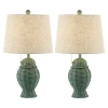 Jonathan Y Margie Wicker 20.5" Bohemian Rustic Iron Led Table Lamp In Green