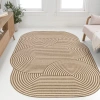 Jonathan Y Margot Modern Geometric Arch Stripe Indoor/outdoor Shaped Area Rug In Beige/brown