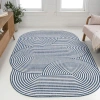 Jonathan Y Margot Modern Geometric Arch Stripe Indoor/outdoor Shaped Area Rug In Blue