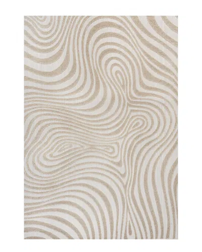 Jonathan Y Maribo High-low Abstract Groovy Striped Indoor/outdoor Area Rug In Beige