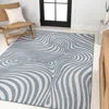 Jonathan Y Maribo High-low Abstract Groovy Striped Indoor/outdoor Area Rug In Dark Blue/cream