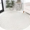 Jonathan Y Maribo High-low Abstract Groovy Striped Indoor/outdoor Round Area Rug