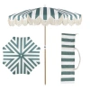 Jonathan Y Mariner 6.5 Ft. Classic Cottage Fringe Tassel Market Beach Umbrella With Push Button Tilt In White