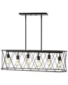 Jonathan Y Marion 37.75in 6-light Adjustable Iron Farmhouse Rustic Led Dimmable Pendant In Metallic