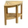 Jonathan Y Maris 18" Classic Coastal Solid Acacia Wood Indoor/outdoor Corner Shower Bench With Shelf