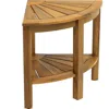 Jonathan Y Maris 18" Classic Coastal Solid Acacia Wood Indoor/outdoor Corner Shower Bench With Shelf In Brown