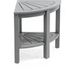 Jonathan Y Maris 18" Classic Coastal Solid Acacia Wood Indoor/outdoor Corner Shower Bench With Shelf In Gray