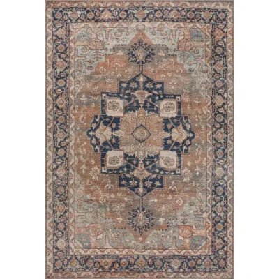 Jonathan Y Maris Ornate Medallion Machine-washable Area Rug In Beige/blue